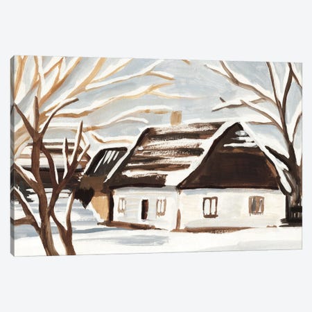 Winter Cottage I Canvas Print #AWR306} by Annie Warren Canvas Artwork