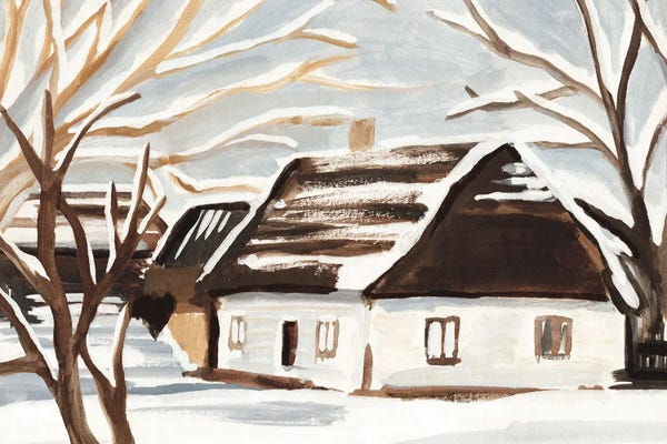 World Art Group: Winter Cottage I by Annie Warren