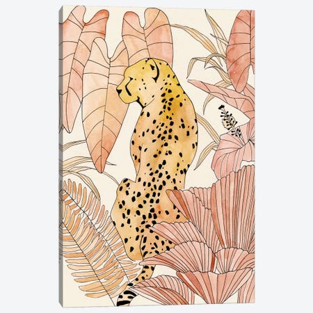 Blush Cheetah I Canvas Print #AWR47} by Annie Warren Canvas Artwork