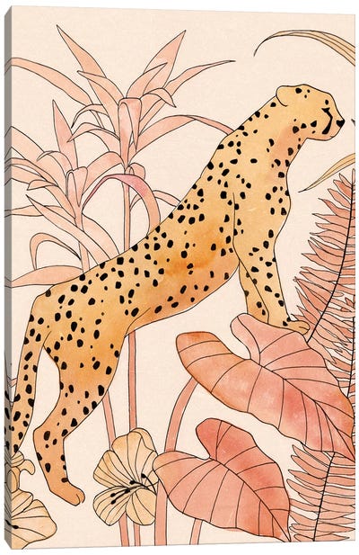Blush Cheetah II Canvas Art Print - Cheetah Art