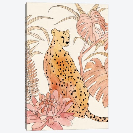 Blush Cheetah III Canvas Print #AWR49} by Annie Warren Art Print
