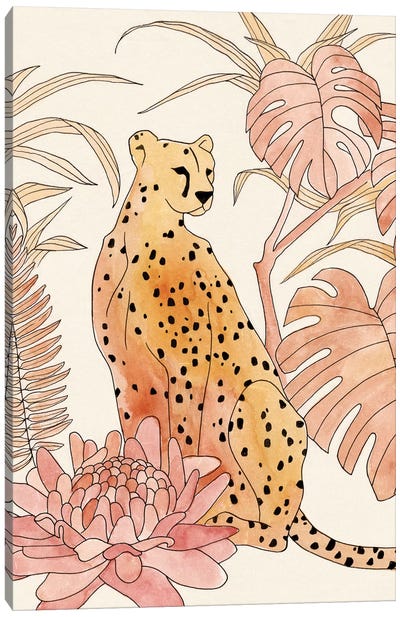Blush Cheetah III Canvas Art Print - Wild Cat Art