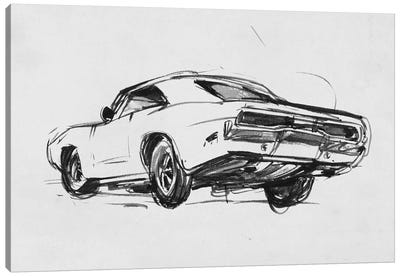 Classic Car Sketch I Canvas Art Print - Ford