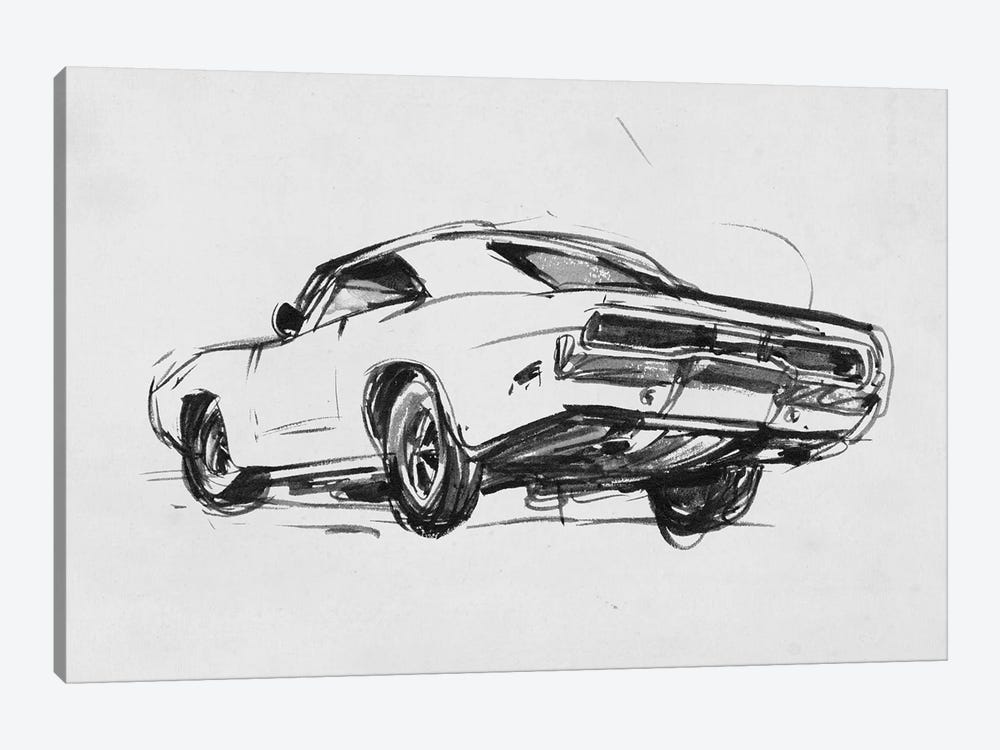 Classic Car Sketch I by Annie Warren 1-piece Art Print