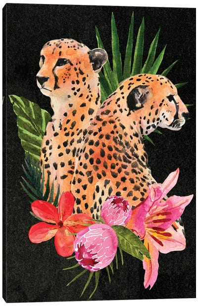 Cheetah Bouquet I Canvas Art Print - Cheetah Art