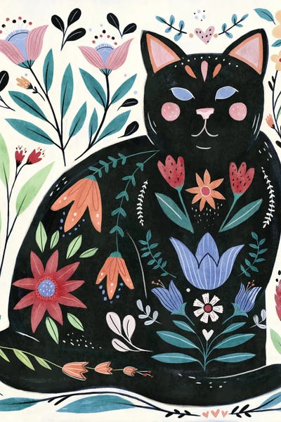 Black Cats: Folksy Feline II by Annie Warren