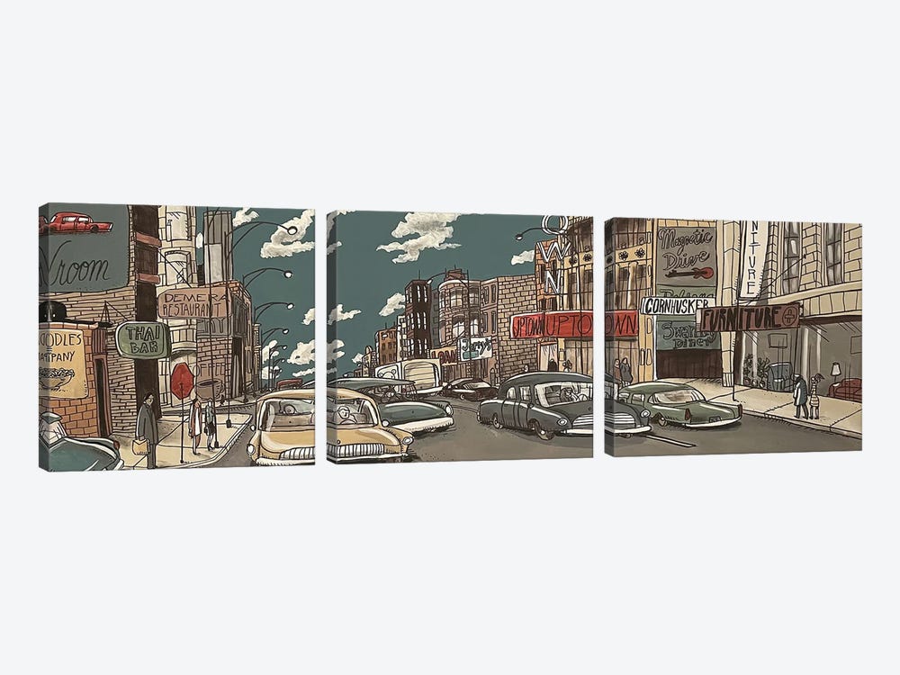 Uptown by Aaron Wooten 3-piece Canvas Art Print