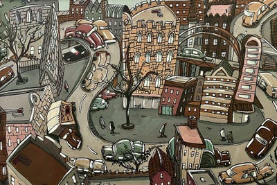 Curvy Road by Aaron Wooten framed canvas print