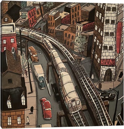 Around The Loop Canvas Art Print - Aaron Wooten