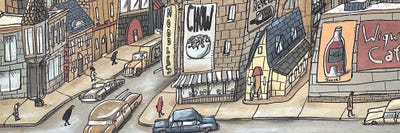 Noodles by Aaron Wooten framed canvas print