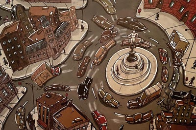 The Roundabout by Aaron Wooten framed canvas print