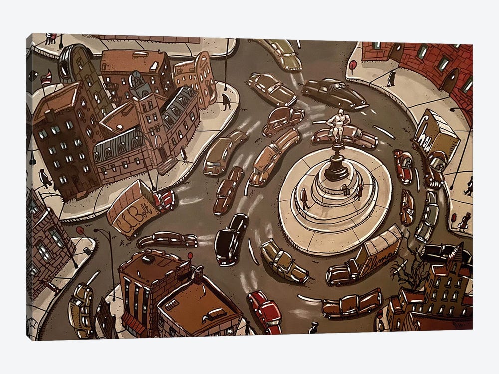The Roundabout by Aaron Wooten 1-piece Canvas Wall Art