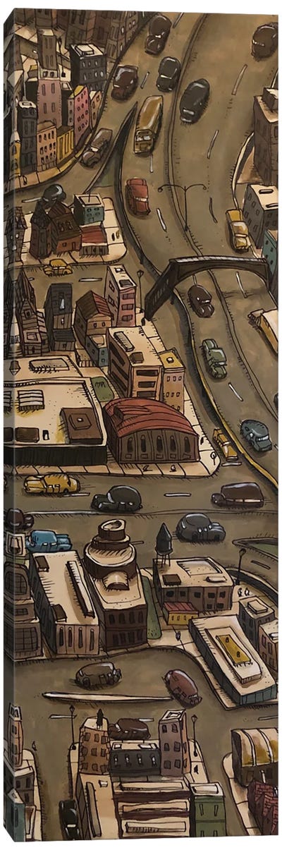 Infinite City B Canvas Art Print - Brown Art