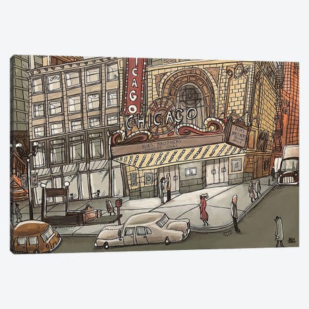 Chicago Theater Canvas Print #AWX5} by Aaron Wooten Art Print