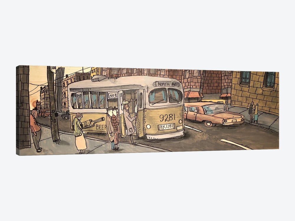 North Avenue Bus by Aaron Wooten 1-piece Art Print
