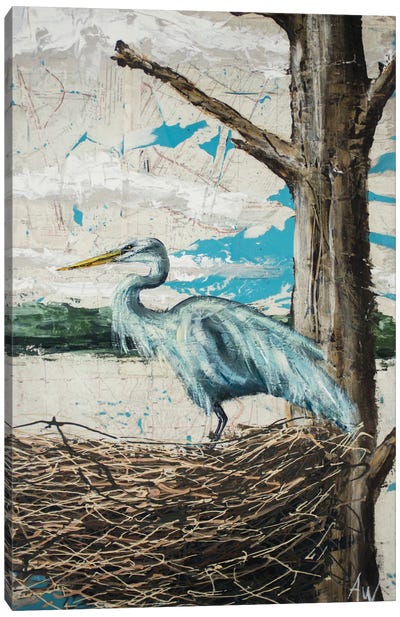 Midway Heron I Canvas Art Print