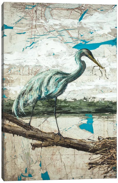 Midway Heron II Canvas Art Print