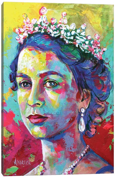 Queen Elizabeth II Canvas Art Print - Alexandra Andreica