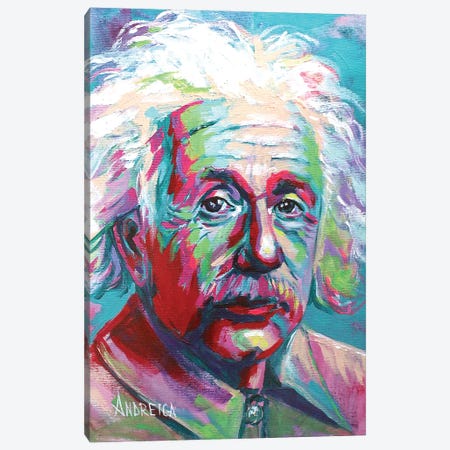 Albert Einstein Canvas Print #AXC1} by Alexandra Andreica Art Print