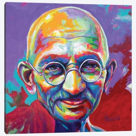 Mahatma Gandhi Canvas Print #AXC8} by Alexandra Andreica Art Print