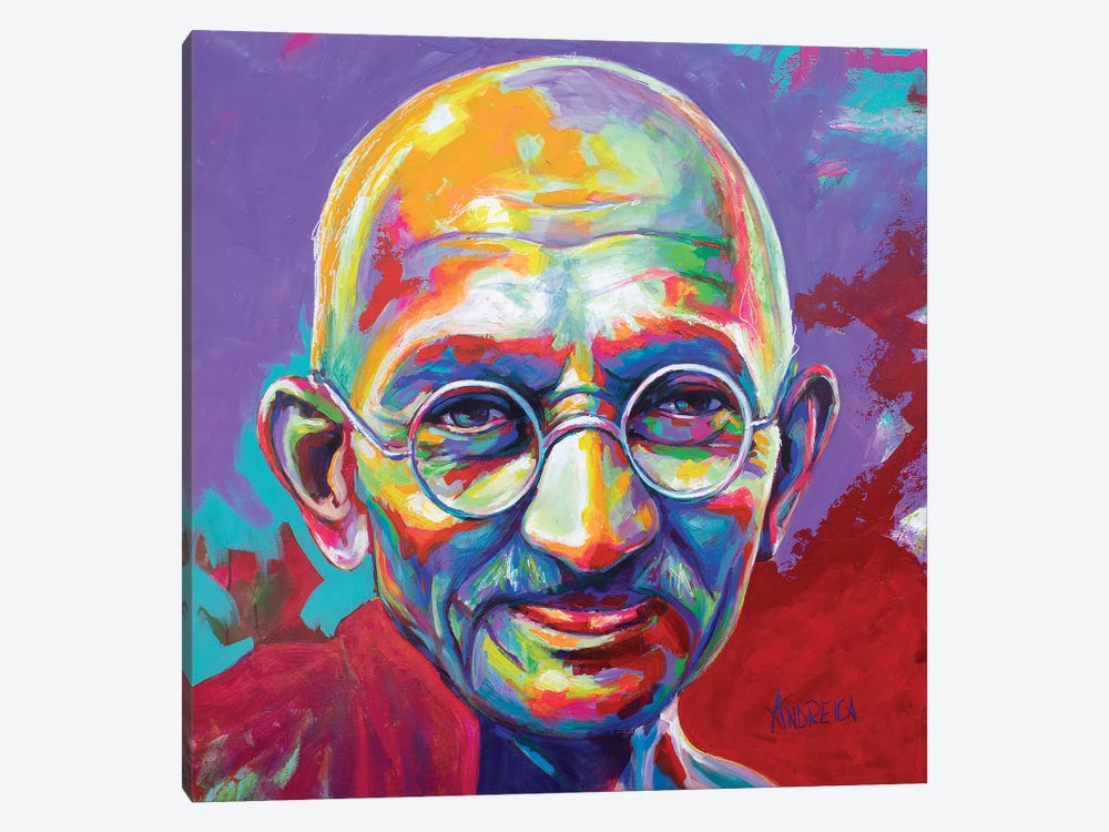 Mahatma Gandhi by Alexandra Andreica 1-piece Canvas Artwork