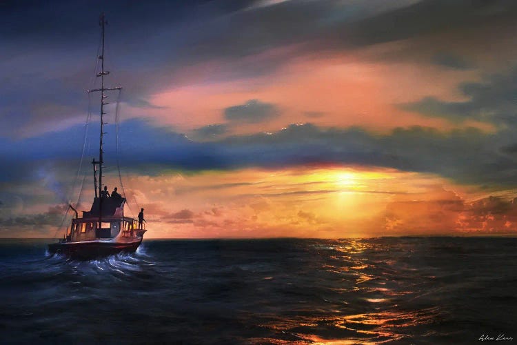 Jaws Sunset by Alex Kerr wall art