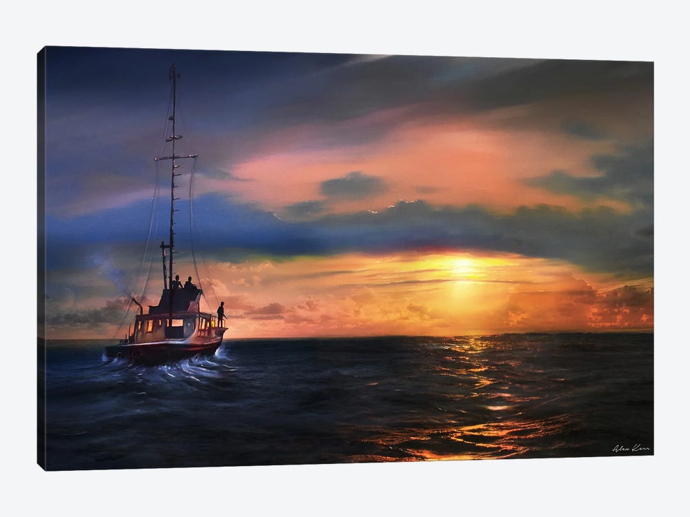 Jaws Sunset by Alex Kerr 1-piece Art Print