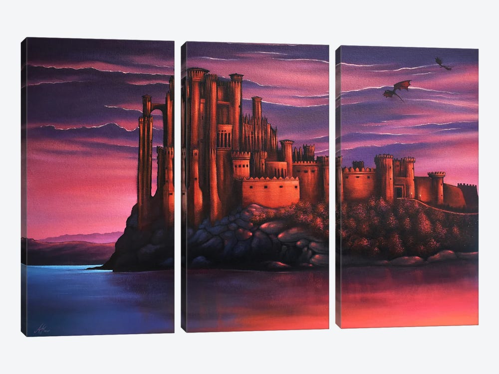The Red Keep by Alex Kerr 3-piece Canvas Wall Art