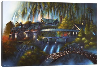 Rivendell Canvas Art Print - Waterfall Art
