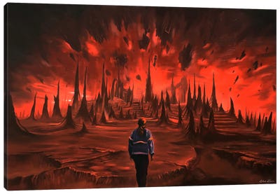 Running Up The Hill Canvas Art Print - Stranger Things