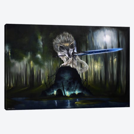The Great Grey Wolf Canvas Print #AXK29} by Alex Kerr Canvas Wall Art