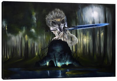 The Great Grey Wolf Canvas Art Print - Dark Souls