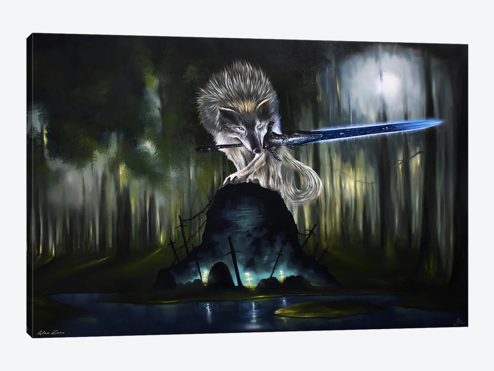 The Great Grey Wolf by Alex Kerr 1-piece Art Print