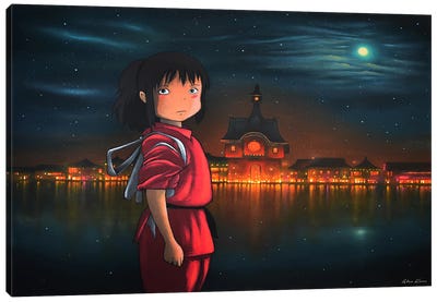 Spirited Lake Moonlight Canvas Art Print - Chihiro