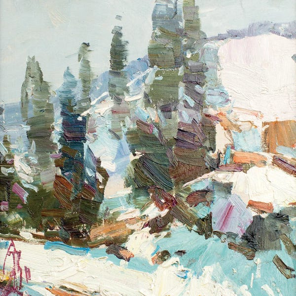 Sergey Alexandrovich Pozdeev: Cypresses by Sergey Alexandrovich Pozdeev