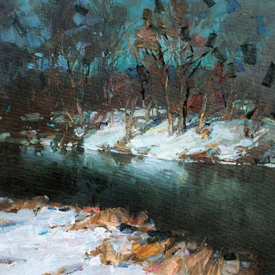 First Snow by Sergey Alexandrovich Pozdeev framed canvas print