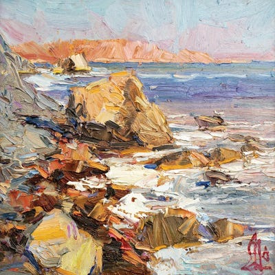 Rocky Seaside by Sergey Alexandrovich Pozdeev framed canvas print