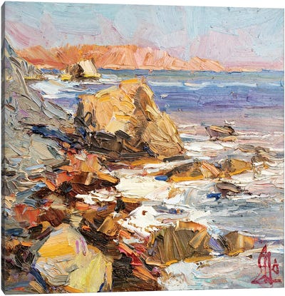 Rocky Seaside Canvas Art Print - Sergey Alexandrovich Pozdeev
