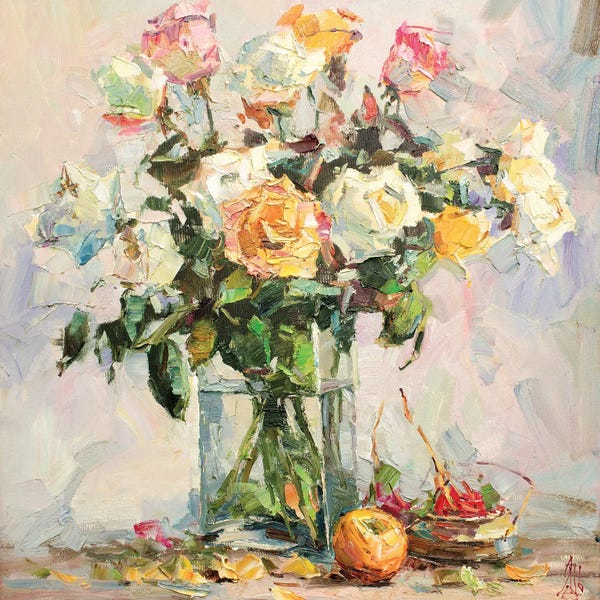 Sergey Alexandrovich Pozdeev: Roses by Sergey Alexandrovich Pozdeev