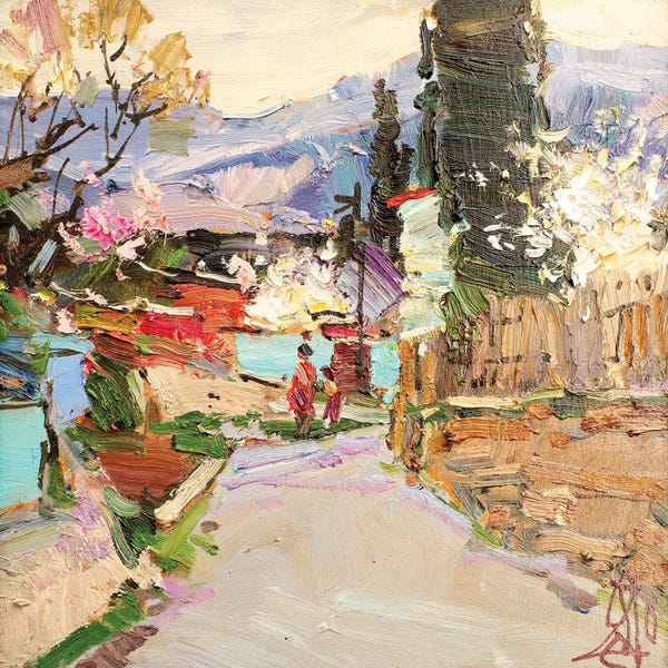 Sergey Alexandrovich Pozdeev: Spring In The Upland Village by Sergey Alexandrovich Pozdeev
