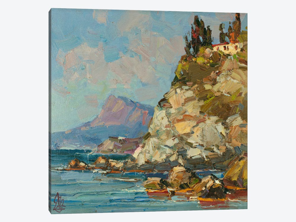 Hut On The Cliff by Sergey Alexandrovich Pozdeev 1-piece Canvas Wall Art