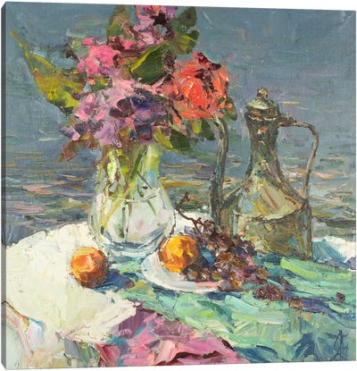 Seaside Still-Life Canvas Art Print - Sergey Alexandrovich Pozdeev
