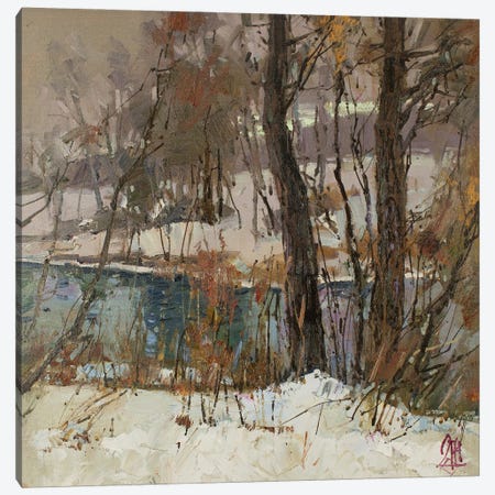 Winter River Canvas Print #AXP373} by Sergey Alexandrovich Pozdeev Canvas Art