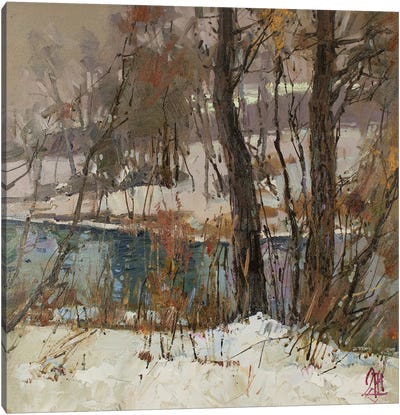 Winter River Canvas Art Print - Winter Art