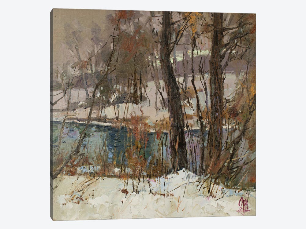 Winter River by Sergey Alexandrovich Pozdeev 1-piece Canvas Art Print
