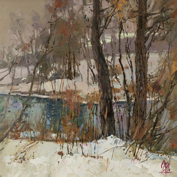 Sergey Alexandrovich Pozdeev: Winter River by Sergey Alexandrovich Pozdeev