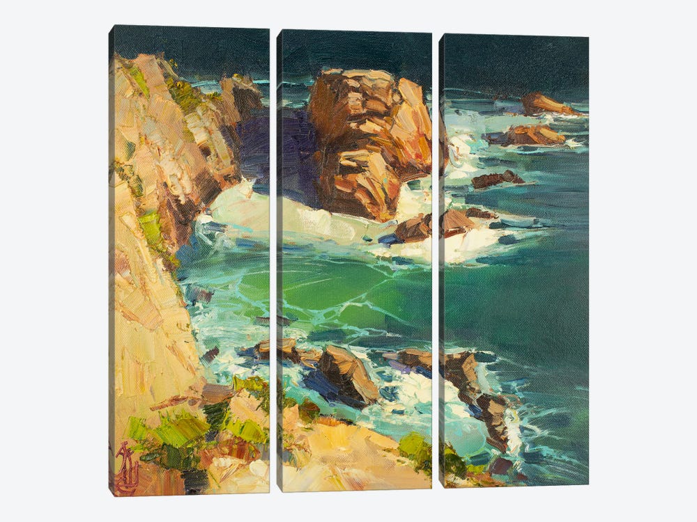 Midday Over The Sea by Sergey Alexandrovich Pozdeev 3-piece Canvas Artwork
