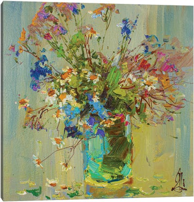 Field Flowers Canvas Art Print - Sergey Alexandrovich Pozdeev