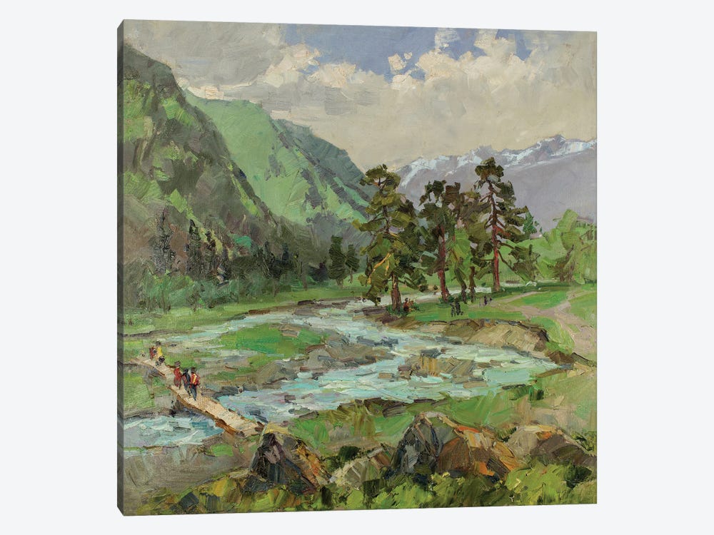 Highland River by Sergey Alexandrovich Pozdeev 1-piece Canvas Art Print
