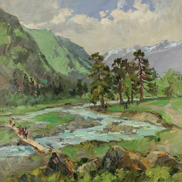 Sergey Alexandrovich Pozdeev: Highland River by Sergey Alexandrovich Pozdeev